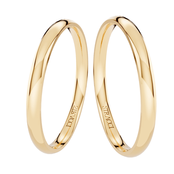 Par de Alianças Tradicional Slim em Ouro Amarelo 18k - 2mm