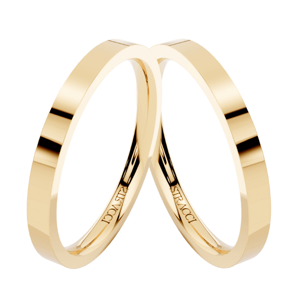 Par de Alianças Incanto em Ouro Amarelo 18k - 2mm