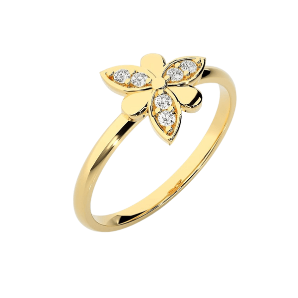 Anel Giglio em Ouro Amarelo 18k com Diamantes