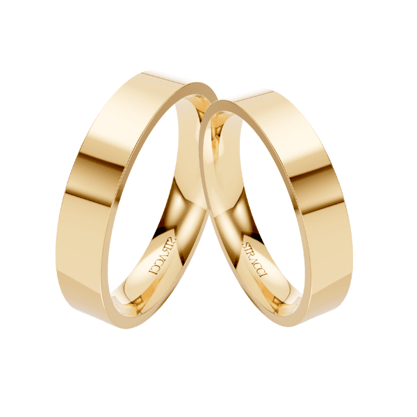 Par de Alianças Reta em Ouro Amarelo 18k - 6mm