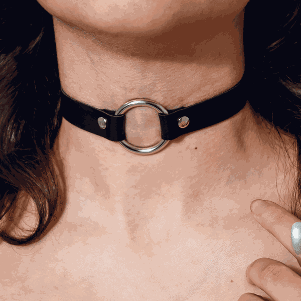 Choker Gargantilha com Argola Prateada