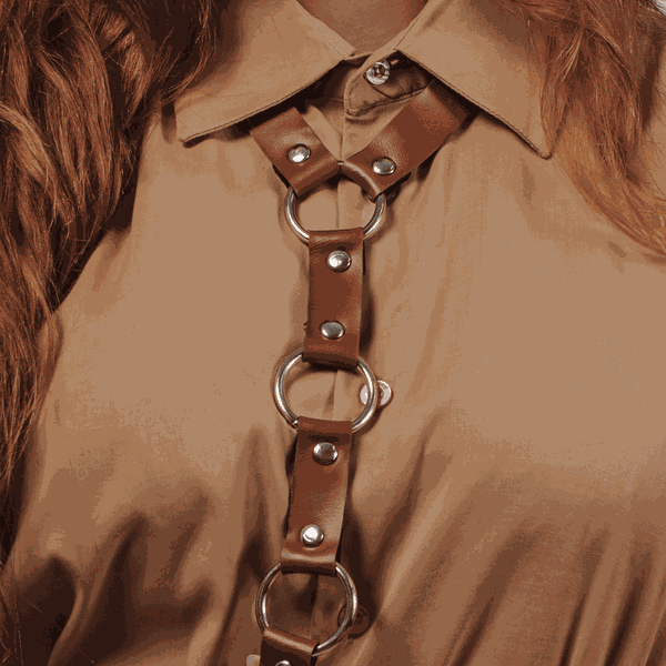 Harness Marrom de Corpo com Três Argolas