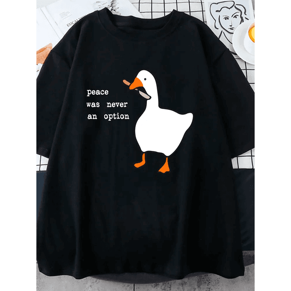 Camiseta Estampada Frente Pato Peace Was Never a Option