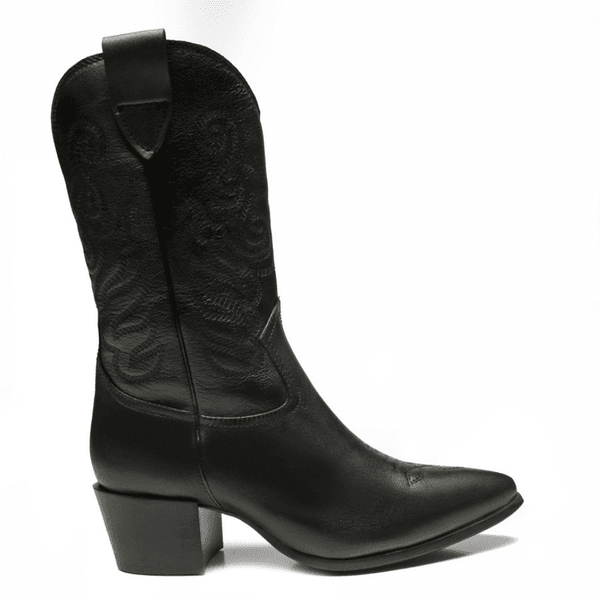 BOTA WESTERN BORDADO PRETO