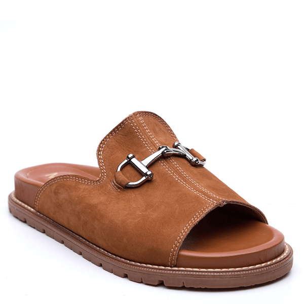SABOT COURO NOBUCK CARAMELO 