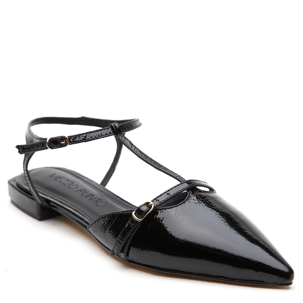 SAPATILHA VERONA COURO VERNIZ PRETO