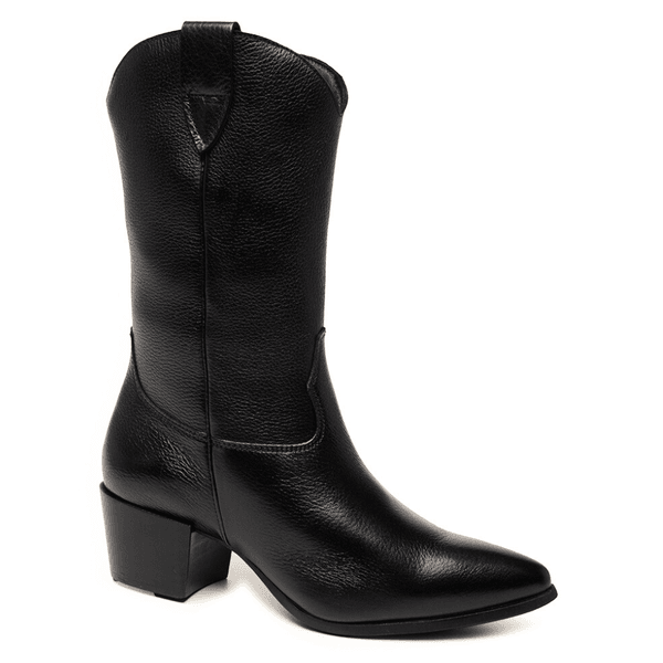 BOTA LÌVIA COURO DE CABRA PRETO 