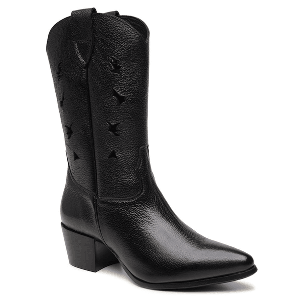 BOTA SIENA WESTERN COURO PRETO
