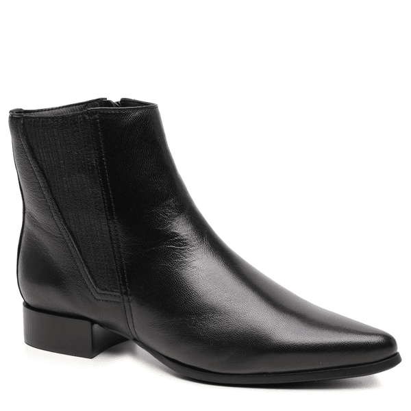 BOTA CANO CURTO COURO CARNEIRO PRETO
