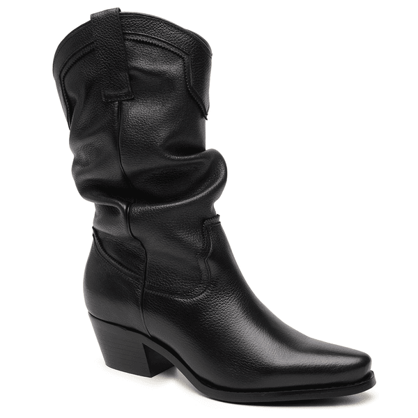 BOTA CANO MÉDIO COURO GENEBRA PRETO