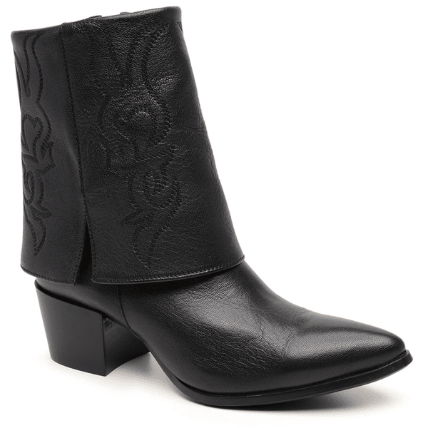 BOTA CAPA DETALHES COURO PRETO