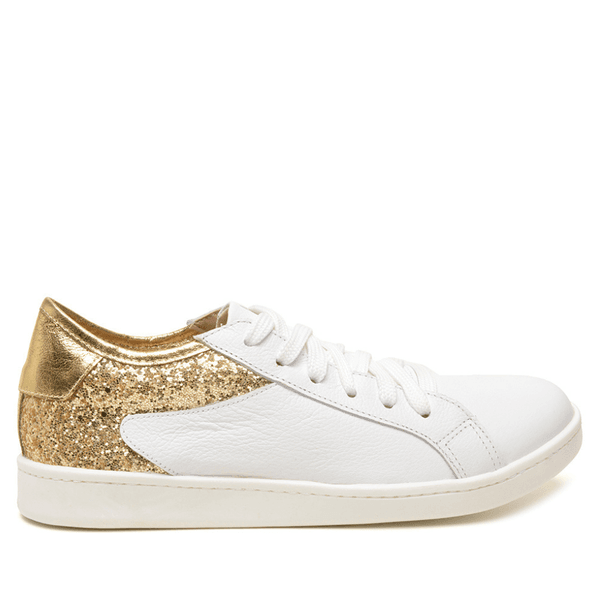 T NIS COURO BRANCO GLITTER CALCADOS TENIS SANTA FLOR VERAO