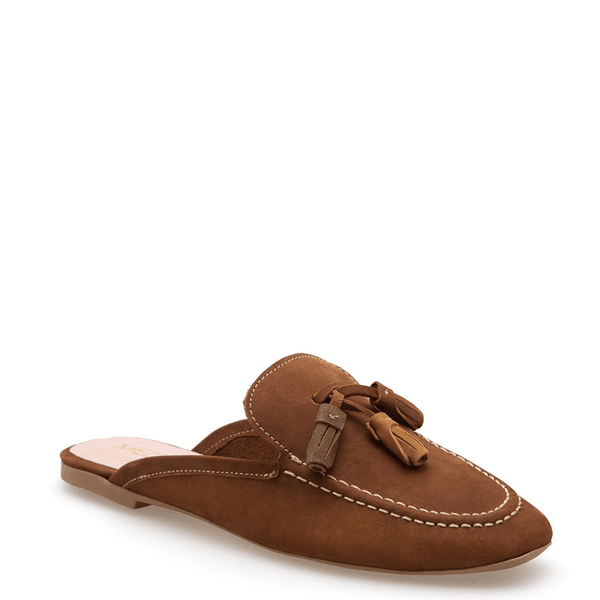 MULE COURO NOBUCK CASTANHO