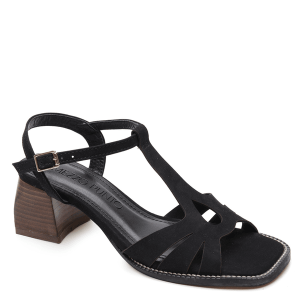 SANDALIA COURO NOBUCK PRETO