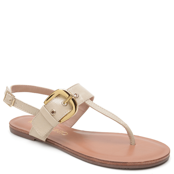 SANDÁLIA RASTEIRA COURO VERNIZ OFF WHITE