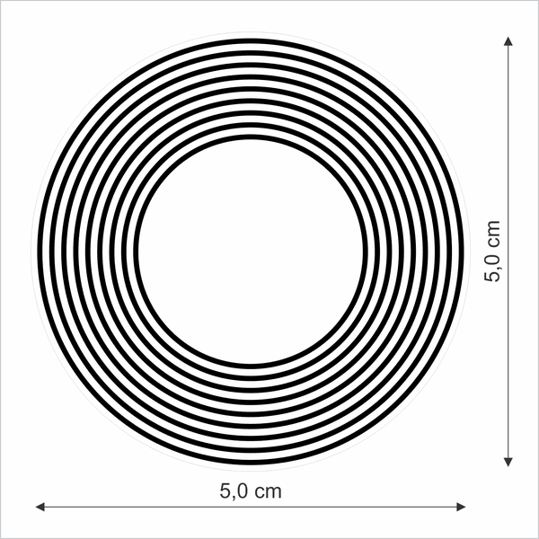 Adesivo Radiônico Nove Círculos - 6 unidades - 5 cm
