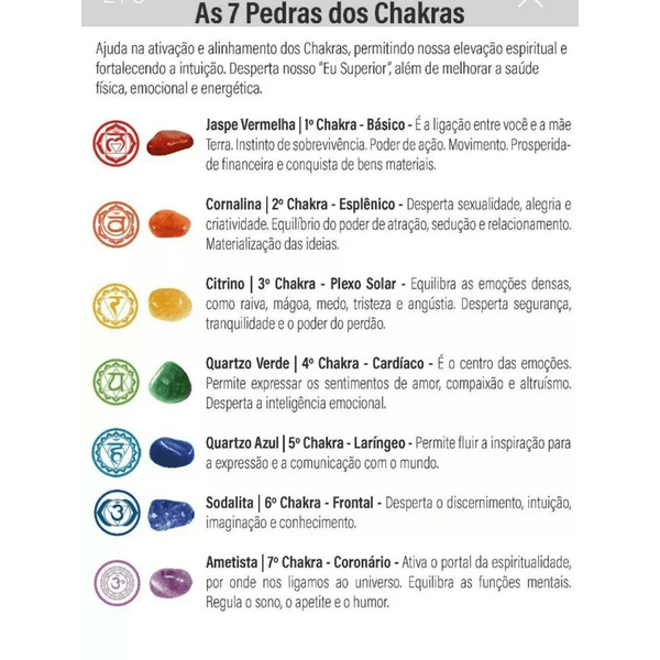 KIT Cristais dos 7 Chakras Grande - Reiki