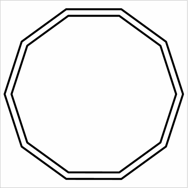 Gráfico Decágono Duplo PS PVC