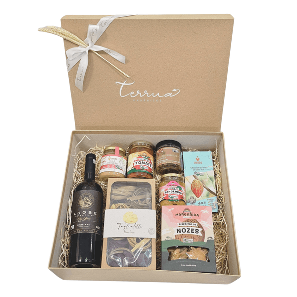 CESTA GOURMET SILVER - CAIXA M KRAFT - (08 ITENS)
