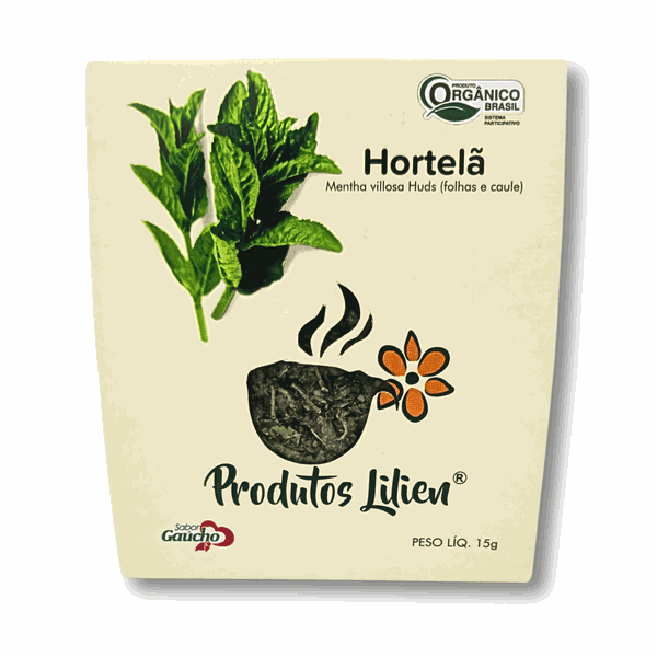 CHÁS DE HORTELÃ ORGÂNICO - PRODUTOS LILIEN - 15G.