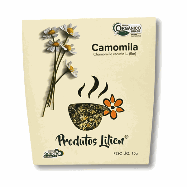 CHÁS DE CAMOMILA ORGÂNICO - PRODUTOS LILIEN - 15G.