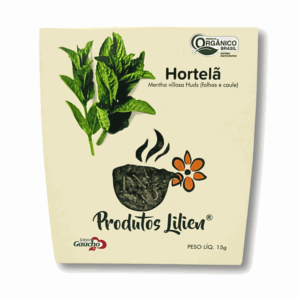 CHÁS DE HORTELÃ ORGÂNICO - PRODUTOS LILIEN - 15G.