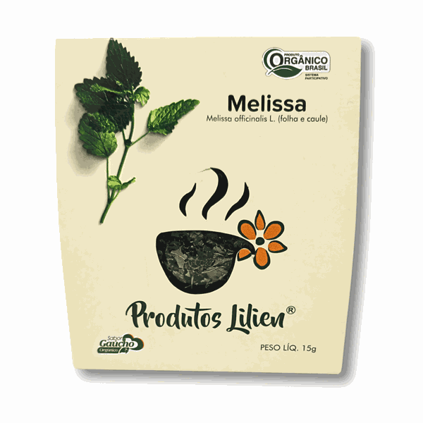 CHÁS DE MELISSA ORGÂNICO - PRODUTOS LILIEN - 15G.
