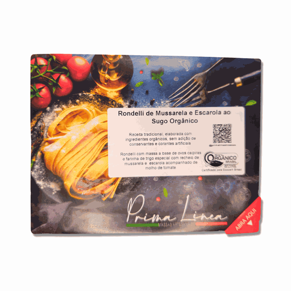 RONDELLI DE MUSSARELA E ESCAROLA AO SUGO ORGÂNICO - PRIMA LINEA - 350G.