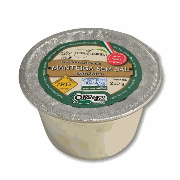 MANTEIGA ORGÂNICA SEM SAL - TERRA LÍMPIDA - 250G