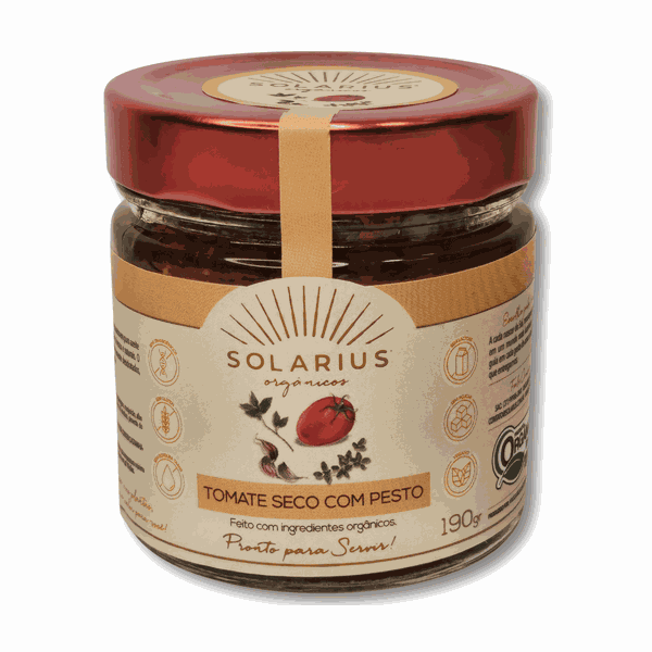 TOMATE SECO COM PESTO ORGÂNICO - SOLARIUS - 190G.