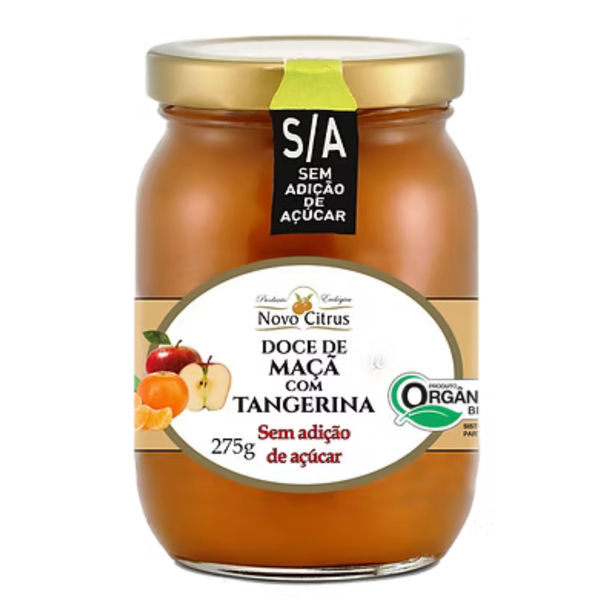 DOCE ORGÂNICO MAÇÃ C/ TANGERINA S/ AÇÚCAR - NOVOCITRUS - 275G.