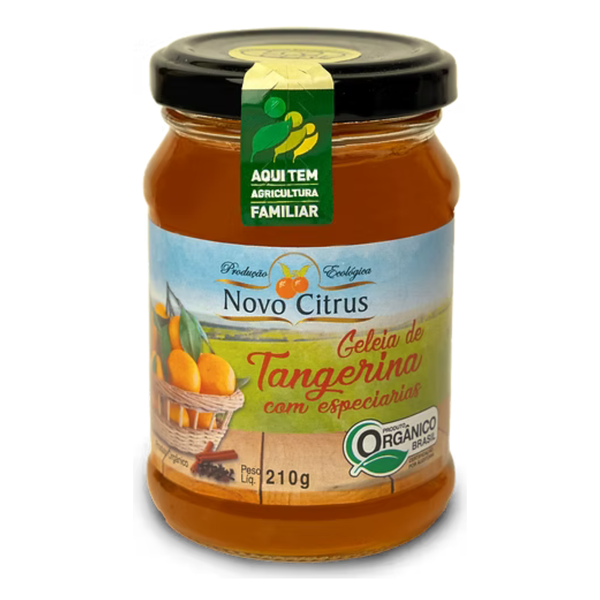 GELEIA ORGÂNICA TANGERINA C/ ESPECIARIAS - NOVOCITRUS - 210G.