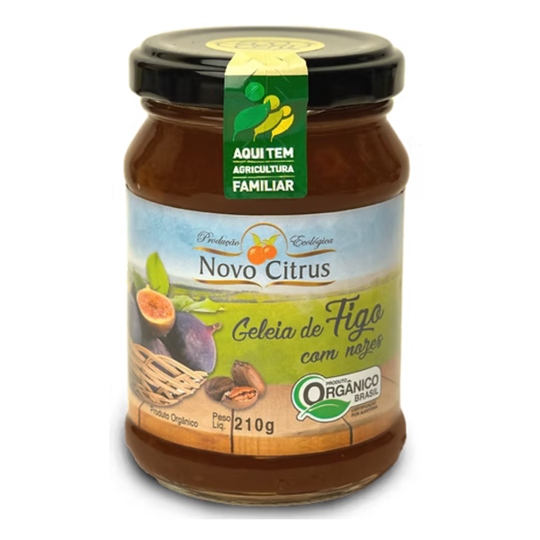 GELEIA ORGÂNICA FIGO COM NOZES - NOVOCITRUS - 210G.