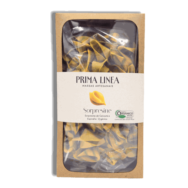 SORPRESINE DE CENOURA E ESPINAFRE ORGÂNICO - PRIMA LINEA - 250G.