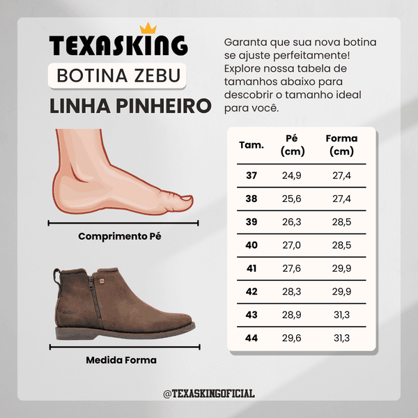 Botina Gel Zebu Original 62030 Mustang Graxo | TEXASKING | Botas e