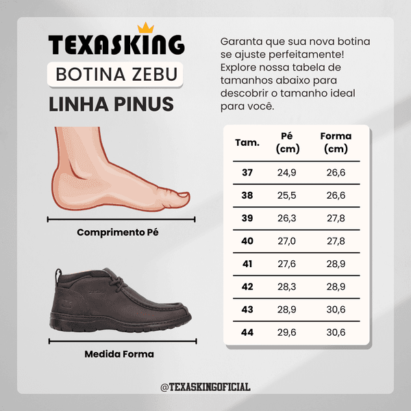 Botina Gel Flex Zebu Original 74060 Mustang Graxo | TEXASKING