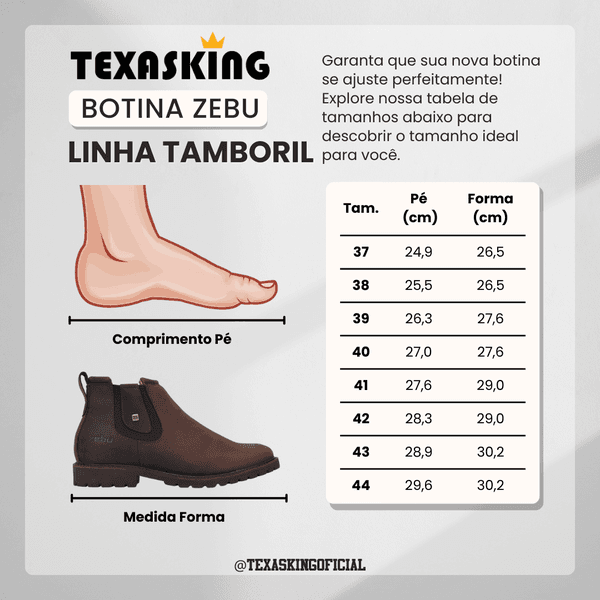 Coturno Força Bruta Zebu Original 85040 Mustang Sella | TEXASKING