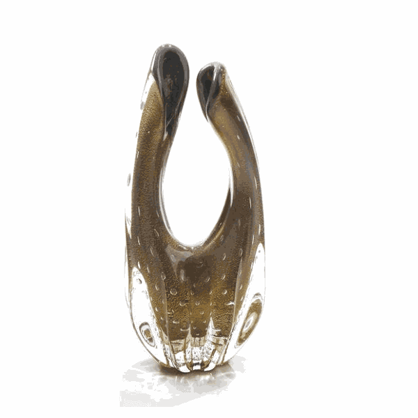 Escultura Cedro Cristal Murano C/ Ouro 24K Grafite G
