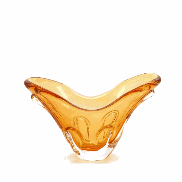 Cachepot Cristal Murano São Marcos Âmbar 33 cm