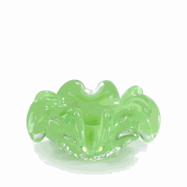 Centro de Mesa Cristal Murano Aspente Verde Olive22cm