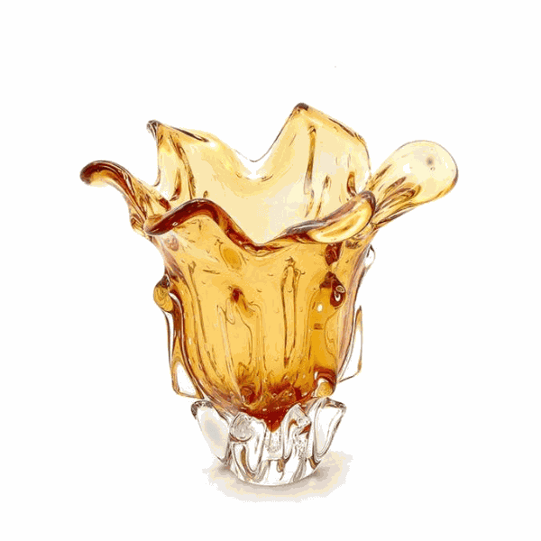 Vaso de Cristal Murano Atemporal Âmbar 32 cm