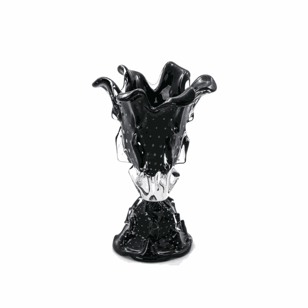 Vaso de Cristal Murano Atemporal Preto 45 cm