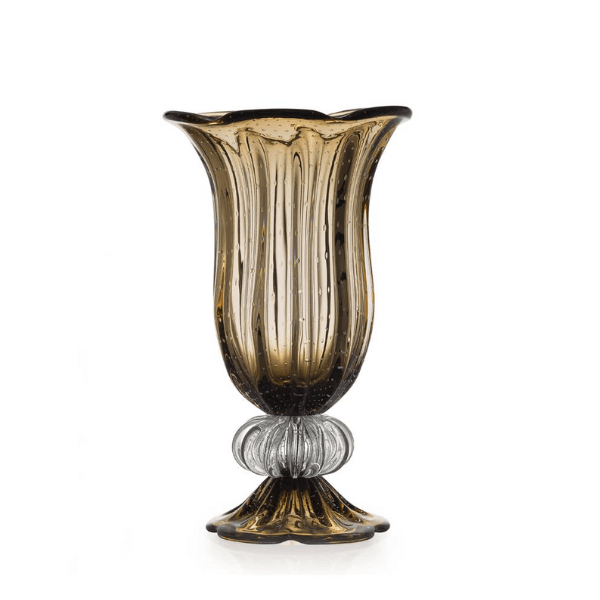 Vaso de Cristal Murano Molinari Designer Marrom 50 cm 