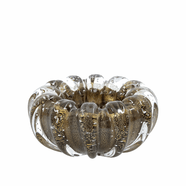 Centro de Mesa Mini Murano Dinant Ônix Ouro 24k