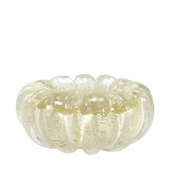 Centro de Mesa Mini Murano Dinant Quartzo Pérola Ouro 24k