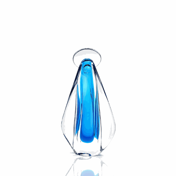 Imagem Santa de Cristal Murano Azul 23cm