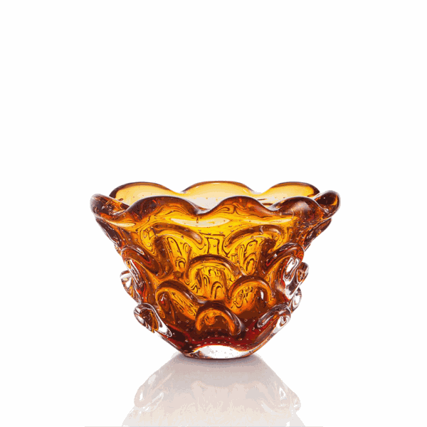 Cachepot Mini Cristal Murano Mars Âmbar