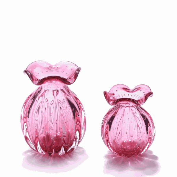 Par de Vasos Trouxinhas Murano Rose Intense