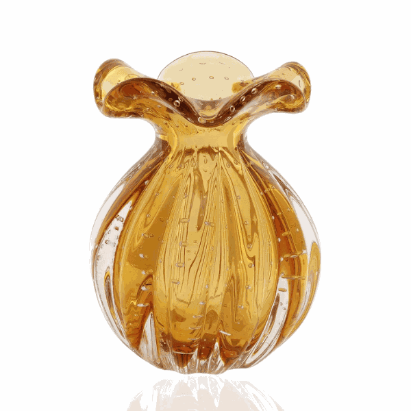 Vaso Trouxinha Murano Âmbar 21cm