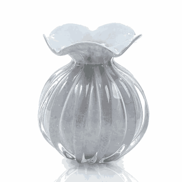 Vaso Trouxinha Murano Cinza Claro 21cm